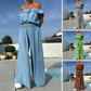 💜 LAST DAY PROMOTION - 50%OFF 💜 Women's Solid Off-the-Shoulder Top & Wide-Leg Pants 2-Piece Set