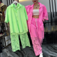 💜 LAST DAY PROMOTION - 50%OFF 💜 Women's Button-Down Shirt & Pants 2-Piece Set