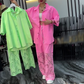 💜 LAST DAY PROMOTION - 50%OFF 💜 Women's Button-Down Shirt & Pants 2-Piece Set