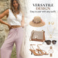 💜 LAST DAY PROMOTION - 50%OFF 💜 Lightweight Linen Pants Solid Color Drawstring Casual Pants - Breathable & Skin-Friendly