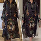 💜 LAST DAY PROMOTION - 50%OFF 💜 Women's loose long sleeve printed maxi dress with v-neck