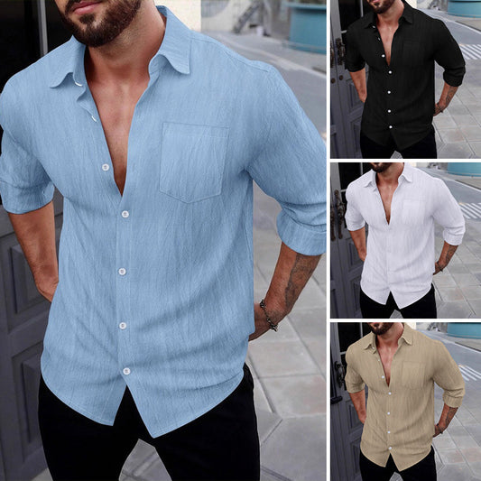 💜 LAST DAY PROMOTION - 50%OFF 💜Men's Button Down Long Sleeve Linen Shirts