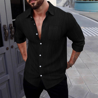 💜 LAST DAY PROMOTION - 50%OFF 💜Men's Button Down Long Sleeve Linen Shirts