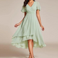 💜 LAST DAY PROMOTION - 50%OFF 💜Women's V-Neck Ruffled Asymmetrical Hem Dress