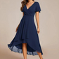 💜 LAST DAY PROMOTION - 50%OFF 💜Women's V-Neck Ruffled Asymmetrical Hem Dress
