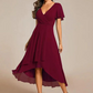 💜 LAST DAY PROMOTION - 50%OFF 💜Women's V-Neck Ruffled Asymmetrical Hem Dress