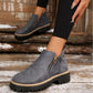 💜 LAST DAY PROMOTION - 50%OFF 💜 Women's Round-Toe Ankle Boots with Side Zipper