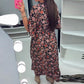 💜 LAST DAY PROMOTION - 50%OFF 💜 V-neck Printed Maxi Dress with 3/4 Sleeves