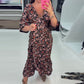 💜 LAST DAY PROMOTION - 50%OFF 💜 V-neck Printed Maxi Dress with 3/4 Sleeves