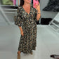 💜 LAST DAY PROMOTION - 50%OFF 💜 V-neck Printed Maxi Dress with 3/4 Sleeves