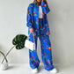 💜 LAST DAY PROMOTION - 50%OFF 💜Floral Print Shirt & Wide-Leg Pants Set