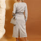 💜 LAST DAY PROMOTION - 50%OFF 💜 Fashion V-Neck Long Sleeve Top & Skirt Set