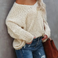 💜 LAST DAY PROMOTION - 50%OFF 💜 Graceful Loose V-Neck Pullover Knit Top