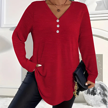 💜 LAST DAY PROMOTION - 50%OFF 💜 Women's Buttoned V-Neck Short Sleeve Top