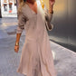 💜 LAST DAY PROMOTION - 50%OFF 💜 Women's V-Neck Solid Dress