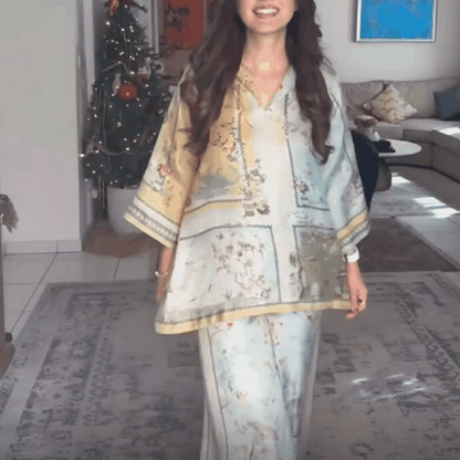 💜 LAST DAY PROMOTION - 50%OFF 💜 Women's Soft Nature Print Casual 2-Piece Set