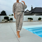 💜 LAST DAY PROMOTION - 50%OFF 💜 Women's Leopard Print Top & Pants 2-Piece Set