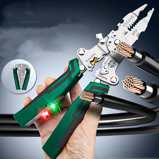 🔧Multi-Function Foldable Wire Stripper with Voltage Tester